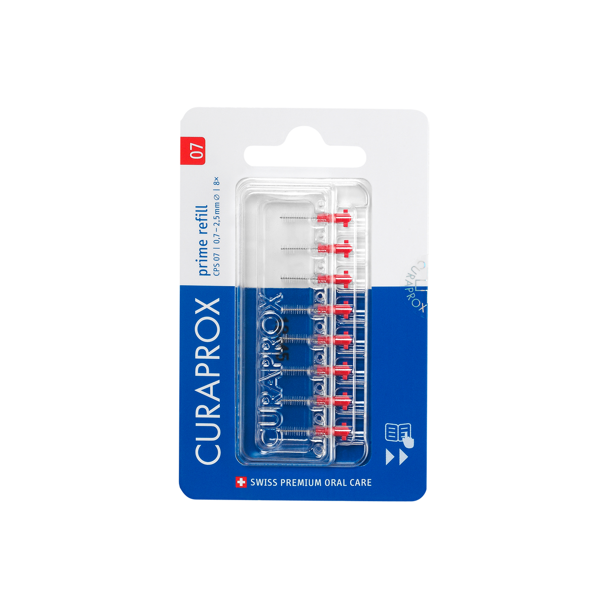 Curaprox CPS 07 Prime refill, red, 8pcs – Interdental Brush