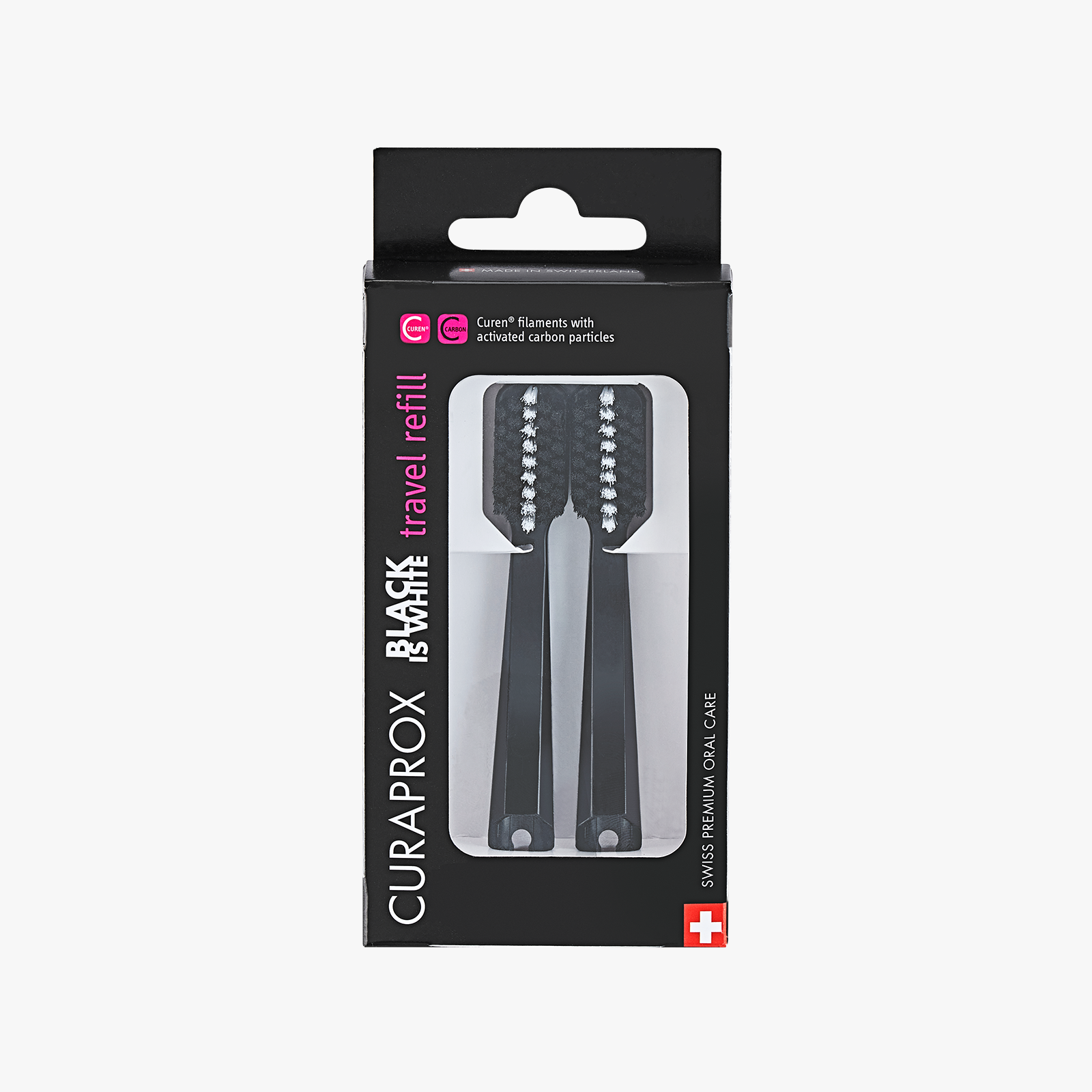 Travel set spare brush head BiW, 2 pcs