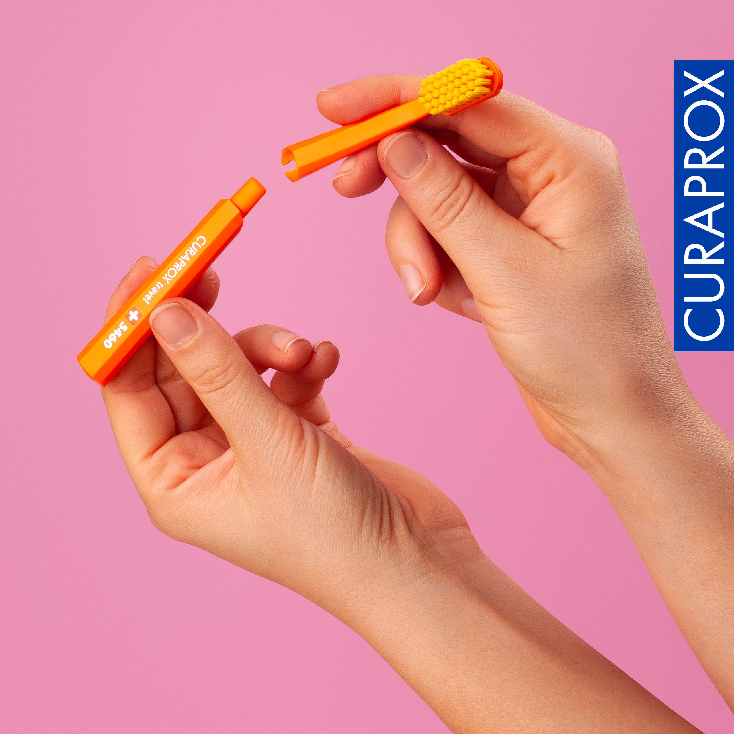 Travel Set spare brush head, Orange, 2 pcs