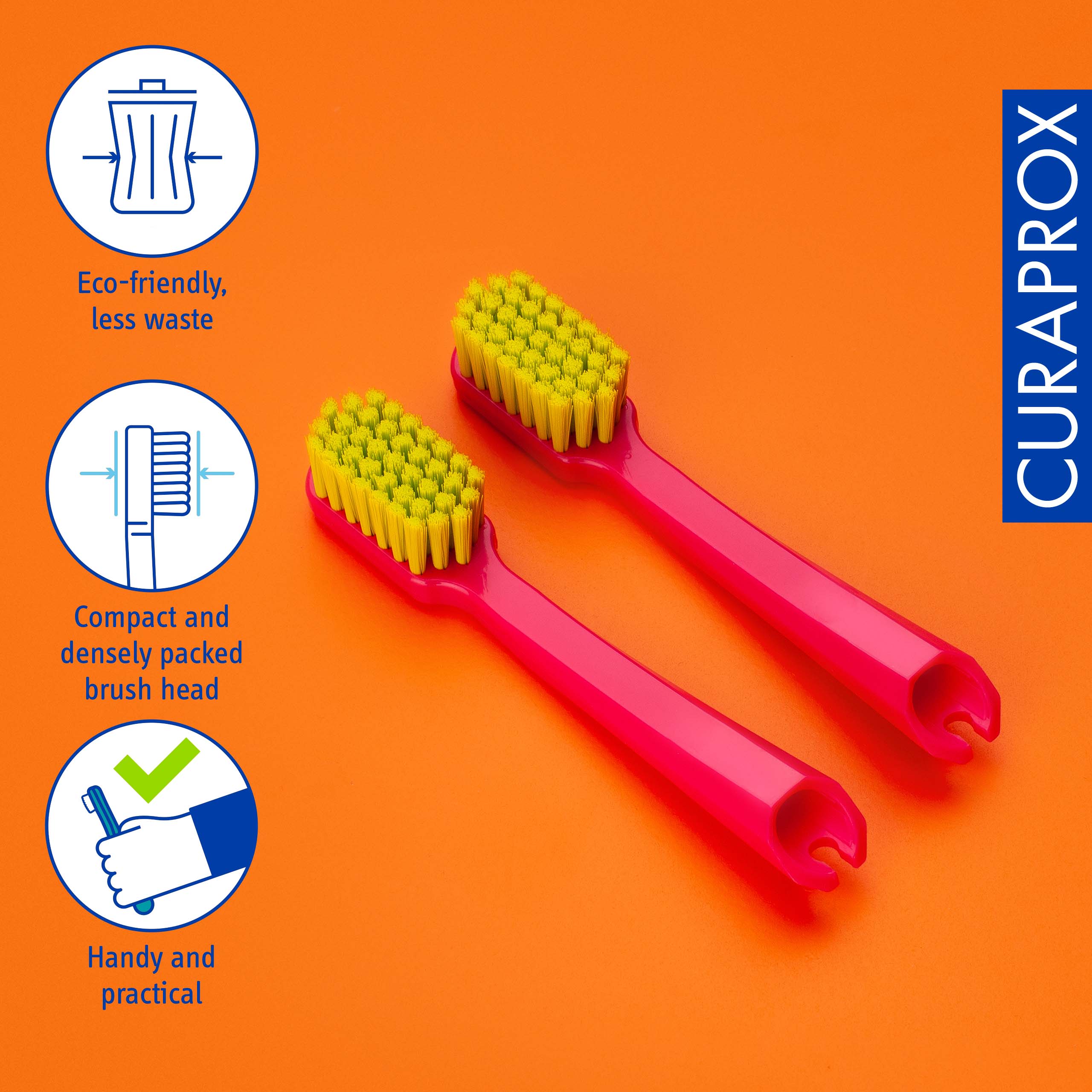 Travel Set spare brush head, Red, 2 pcs