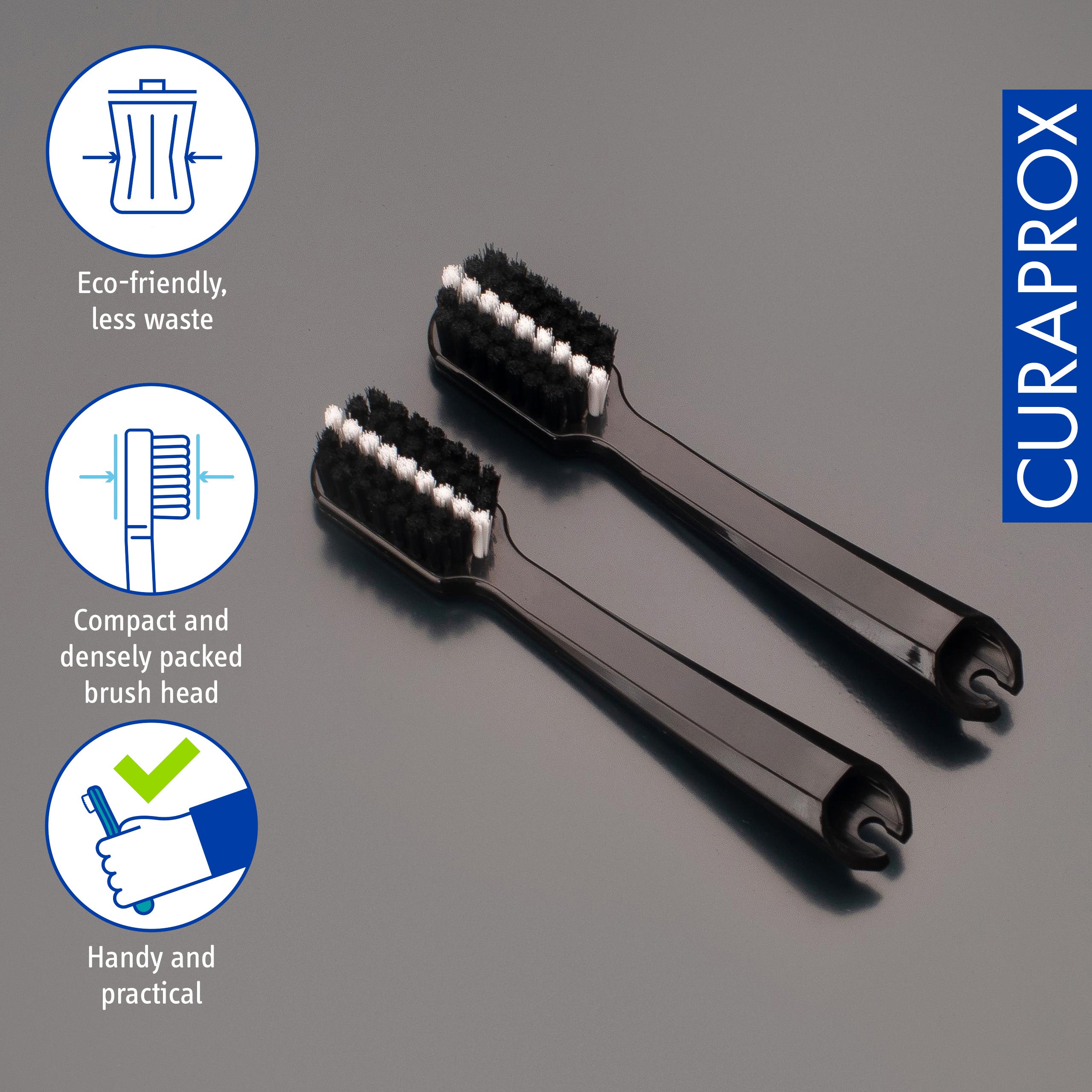 Travel set spare brush head BiW, 2 pcs