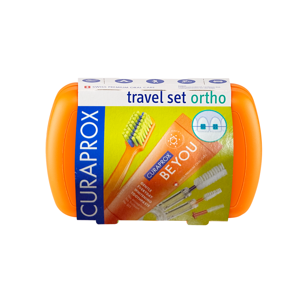 Curaprox Ortho Travel Set, Orange – Clean on-the-go