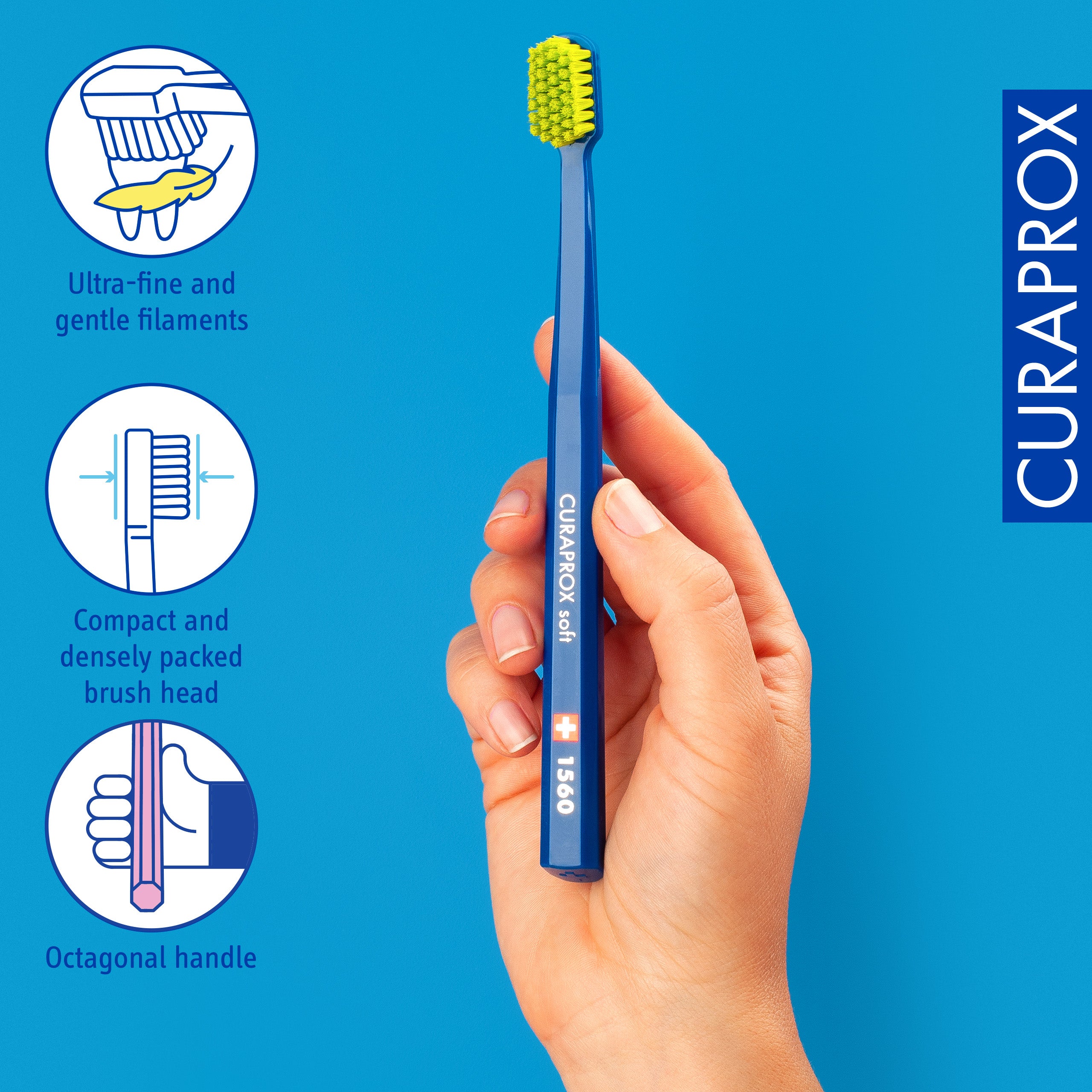Curaprox CS 1560 – Start gentle brushing
