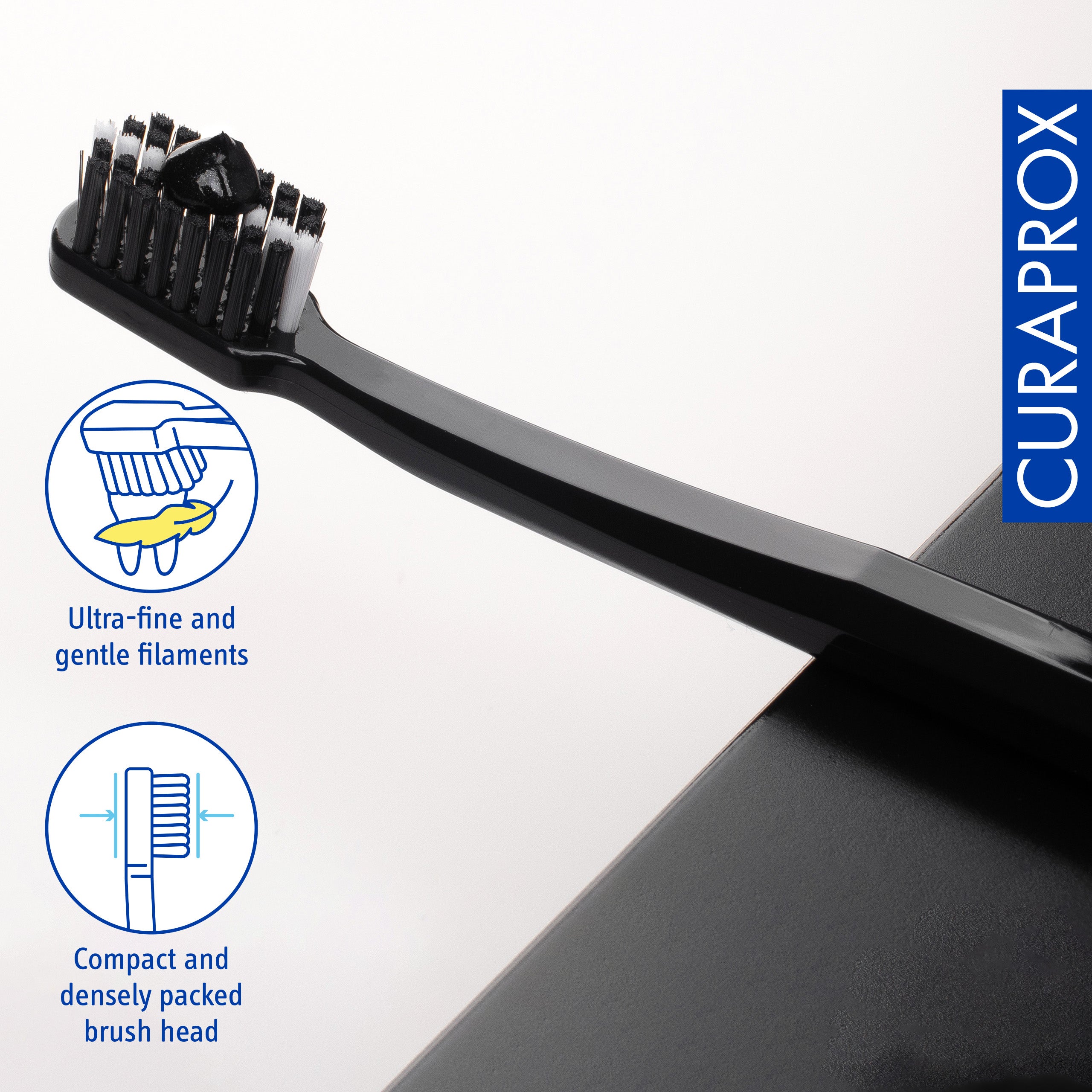 Curaprox BiW Duo, black/black, 2pcs – Whitening toothbrush