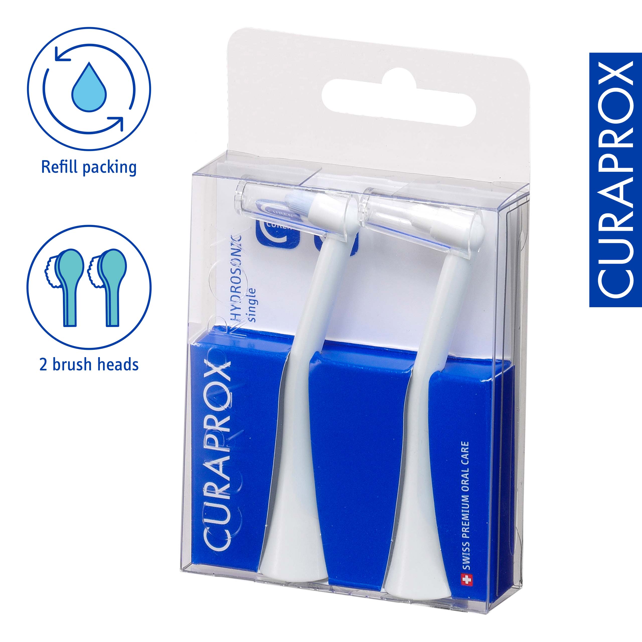 Curaprox Brush Head Single for Hydrosonic, 2 pcs