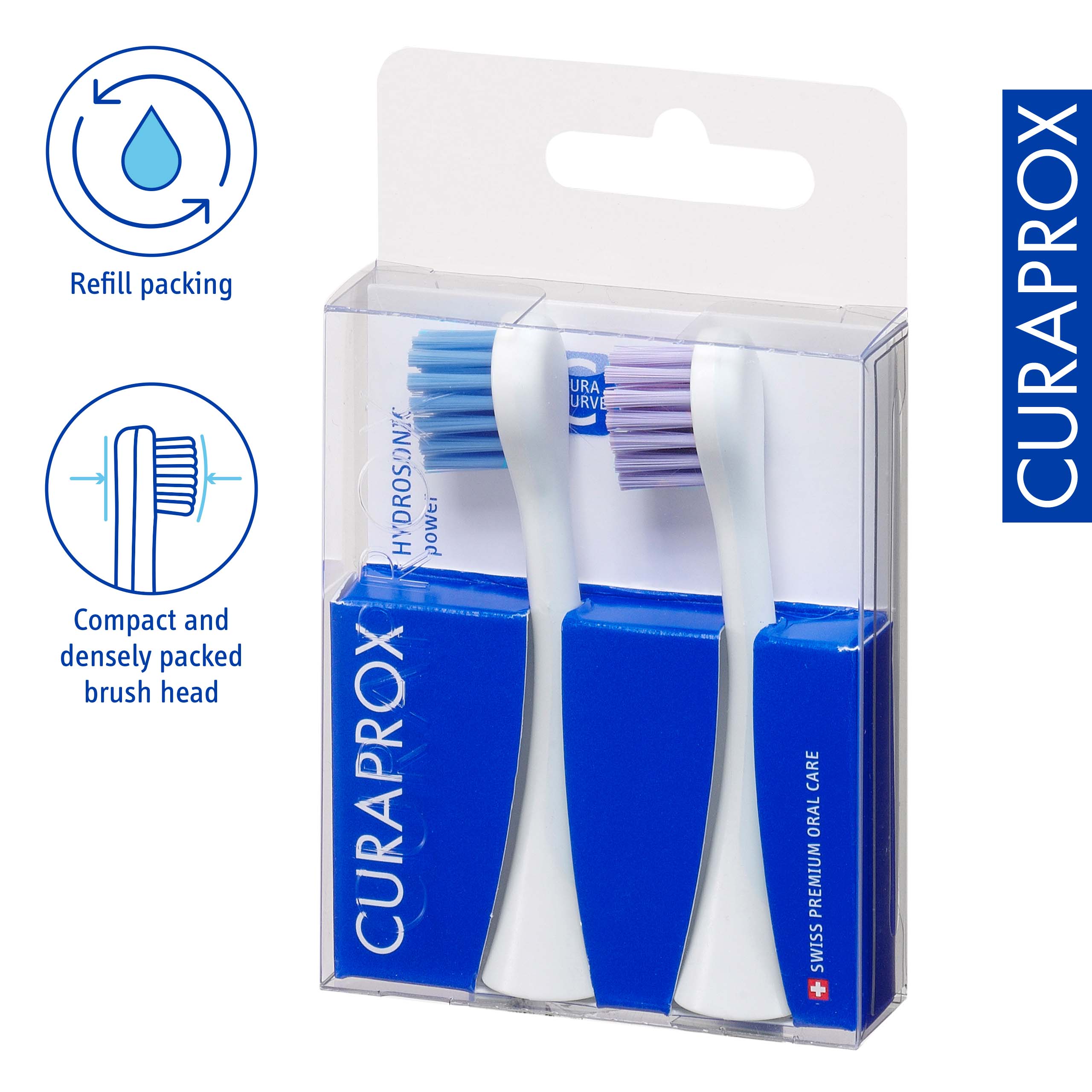 Curaprox Brush Head Power for Hydrosonic, 2 pcs