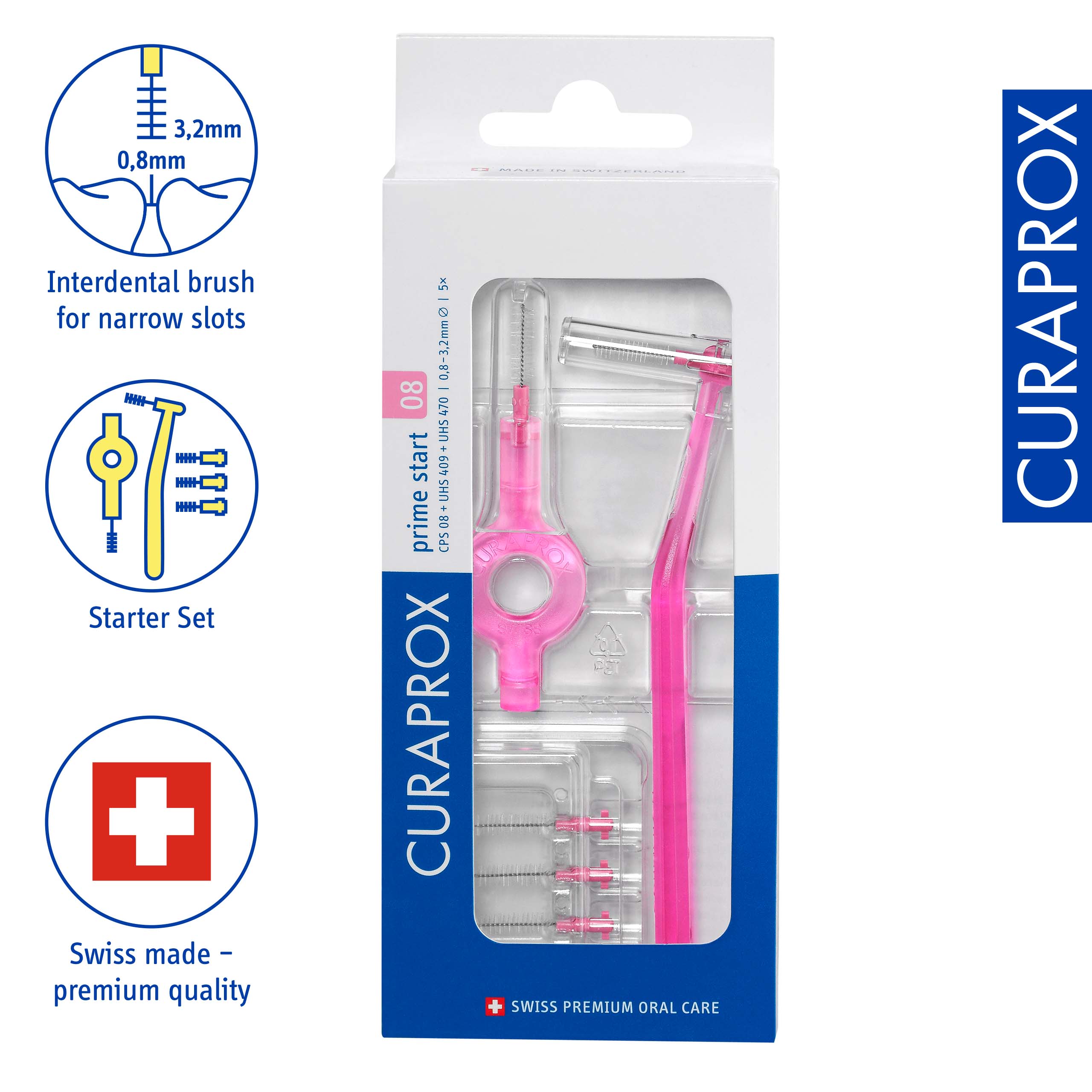 Curaprox CPS 08 Prime Start, pink – Interdental Brush