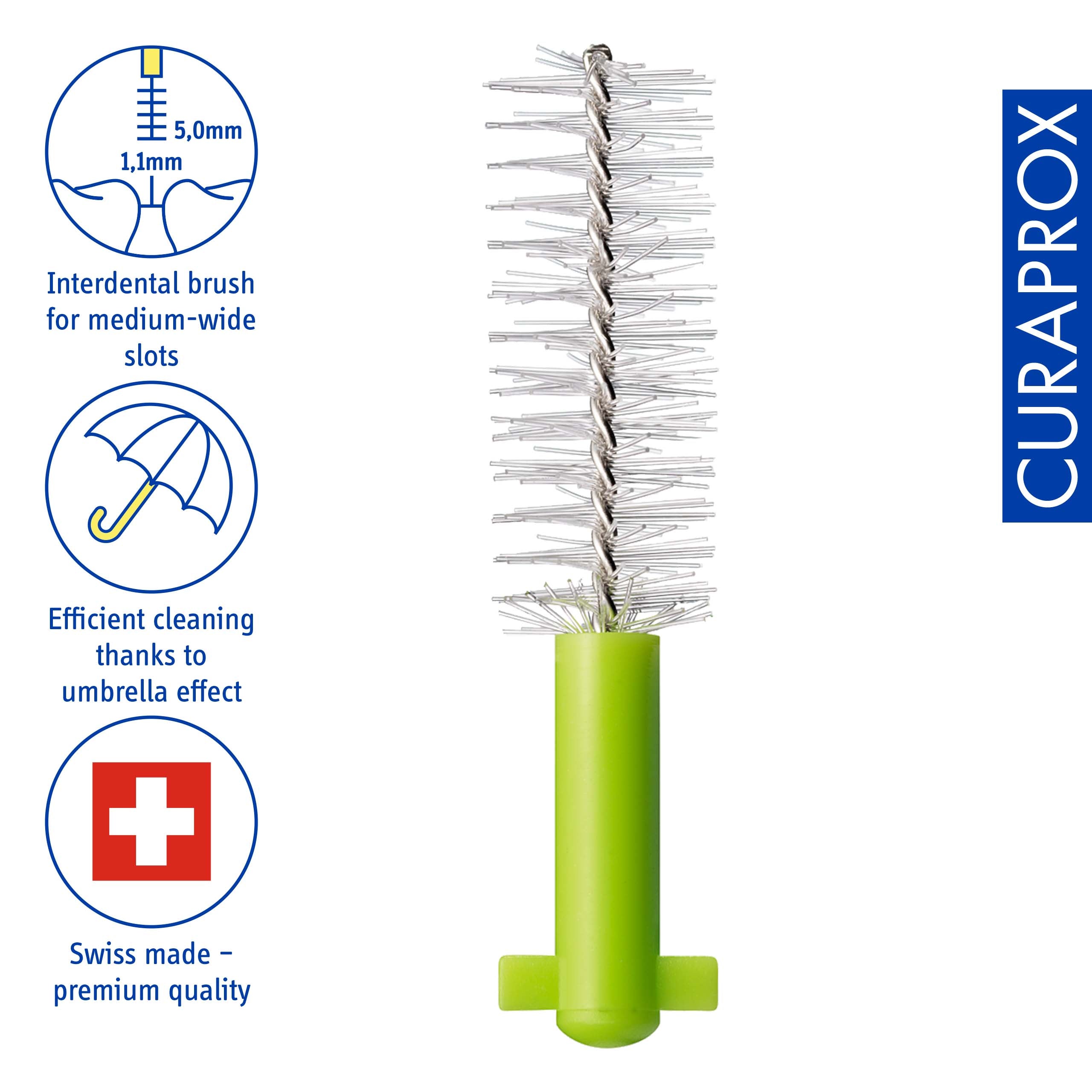 Curaprox CPS 011 Prime refill, green, 8pcs – Interdental Brush