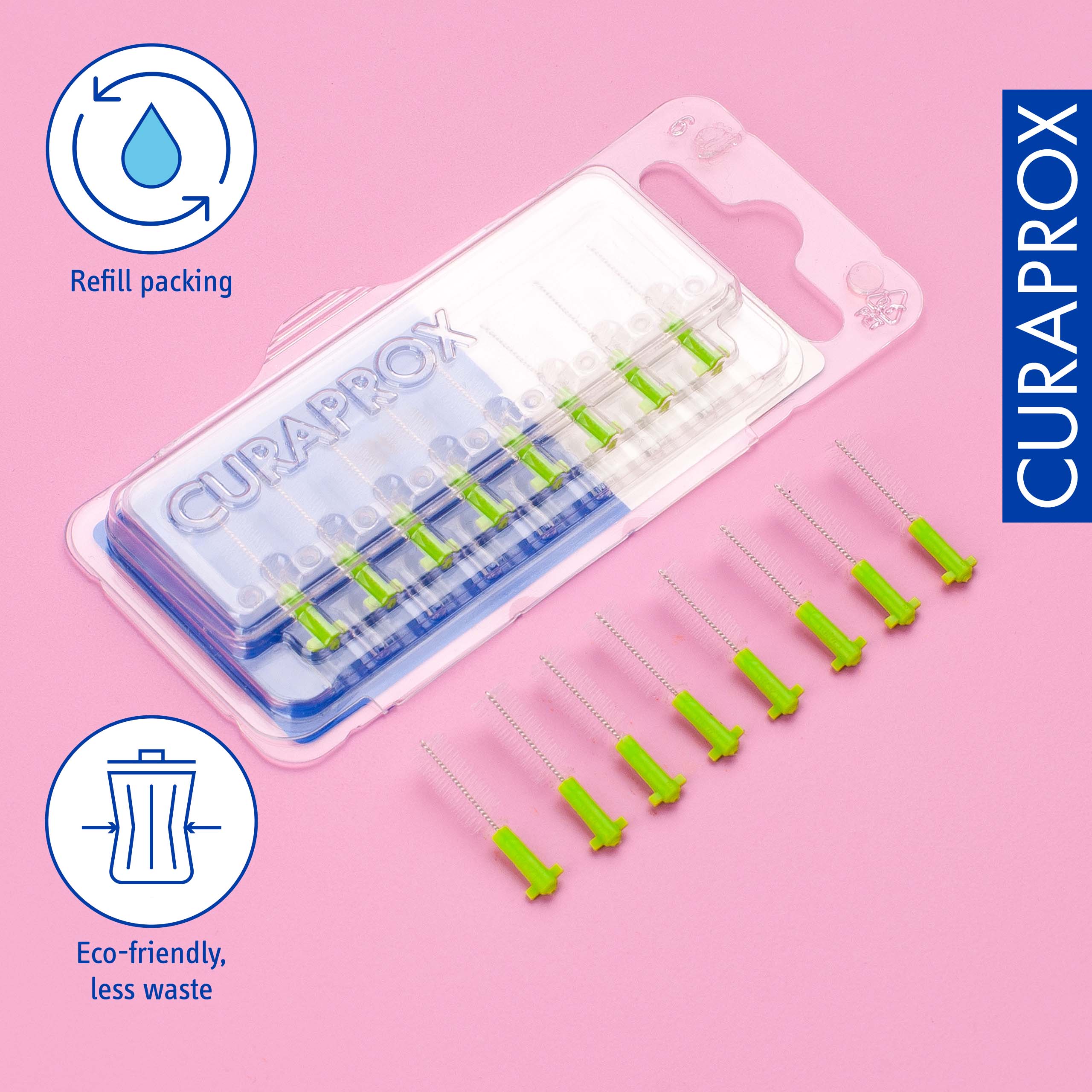 Curaprox CPS 011 Prime refill, green, 8pcs – Interdental Brush