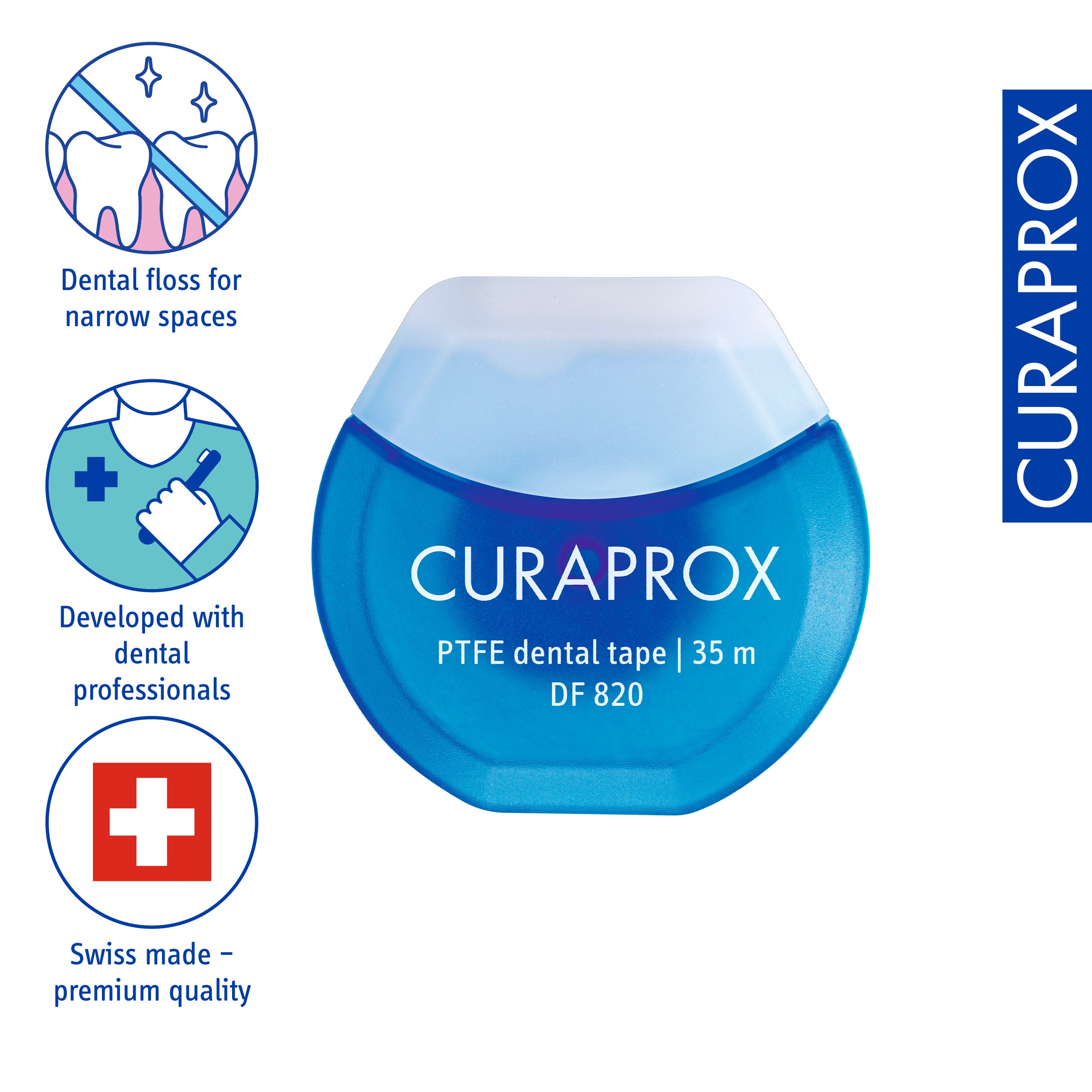 Curaprox Dental Floss DF 820 PTFE Dental Tape, 35m