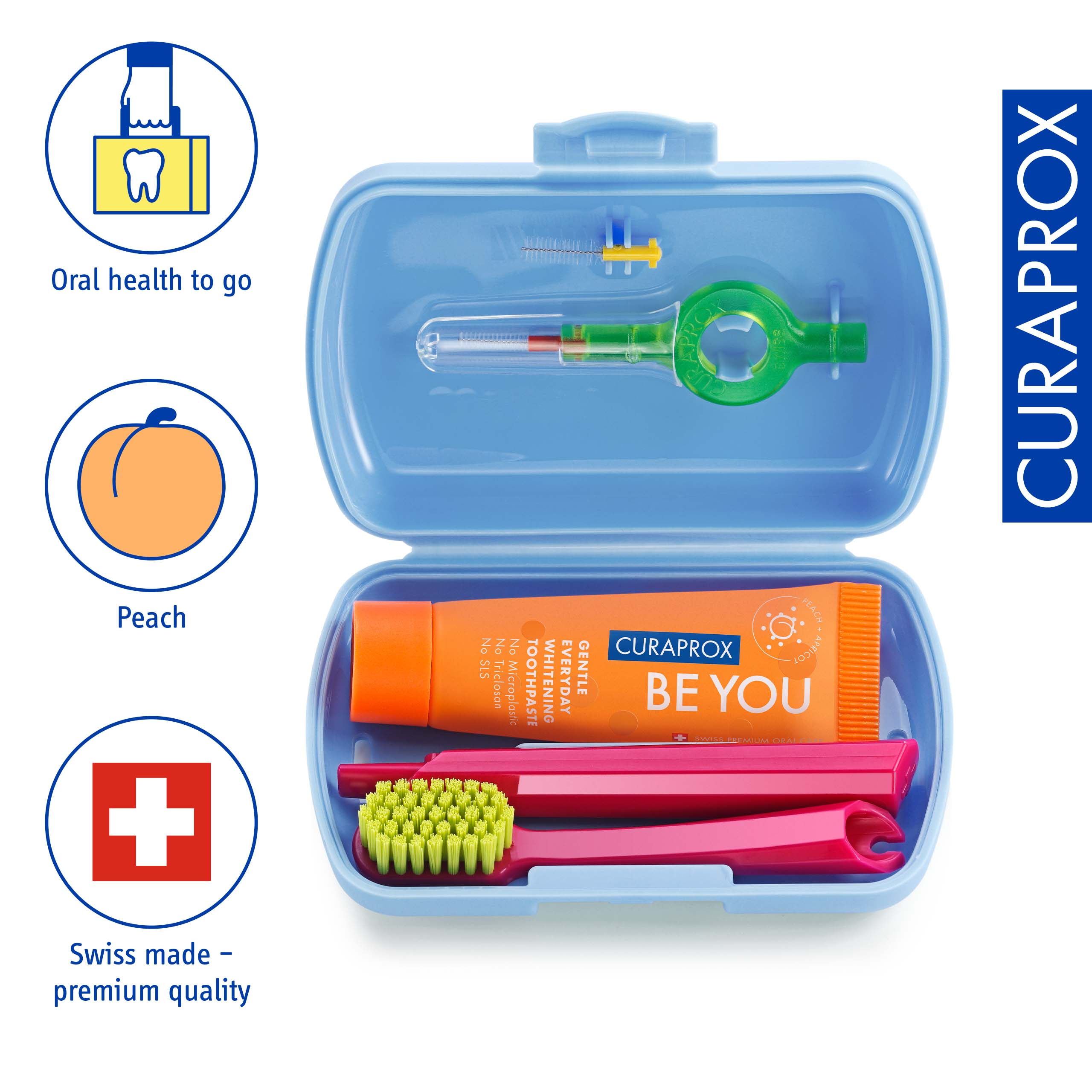 Curaprox Travel Set, Blue – Clean on-the-go