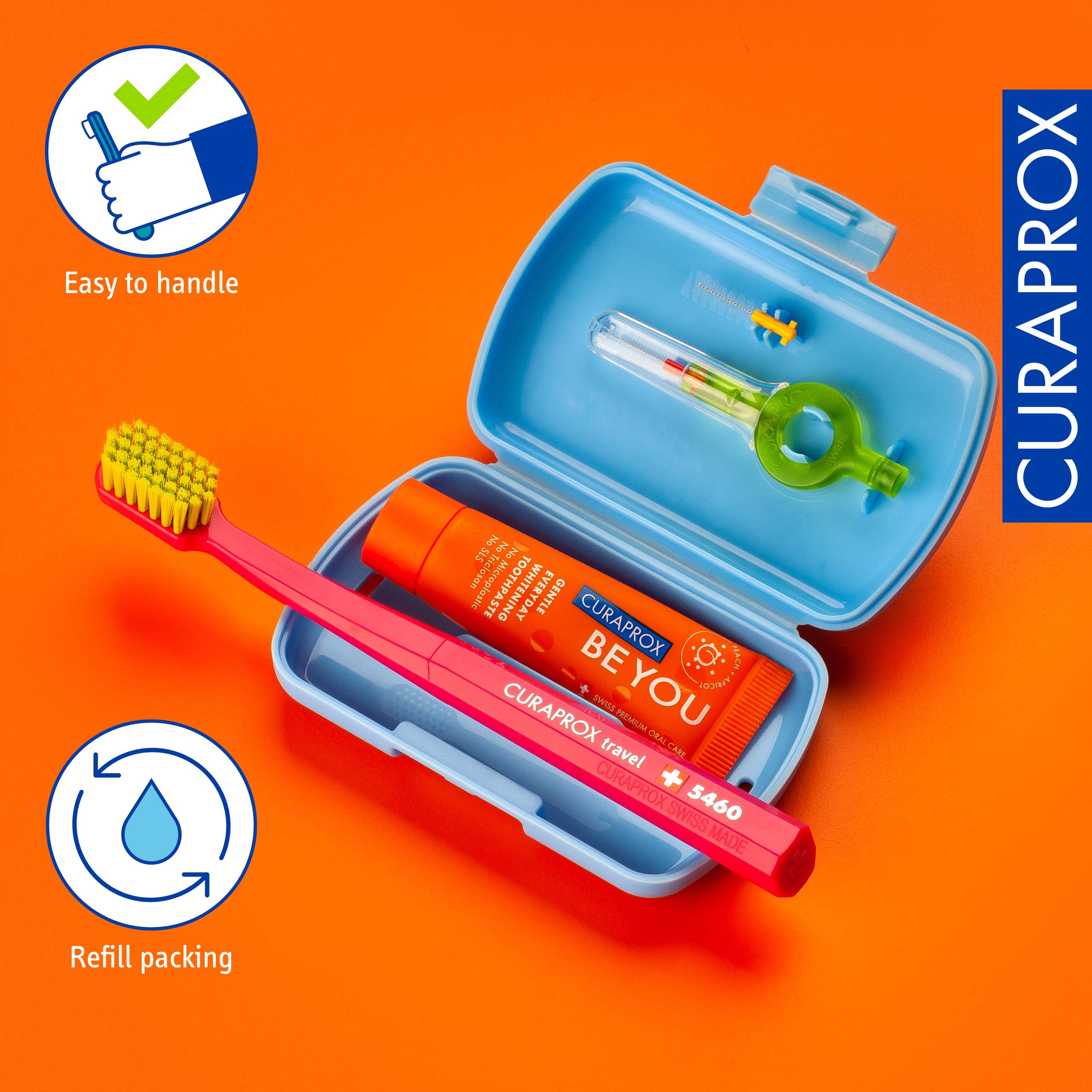 Curaprox Travel Set, Blue – Clean on-the-go