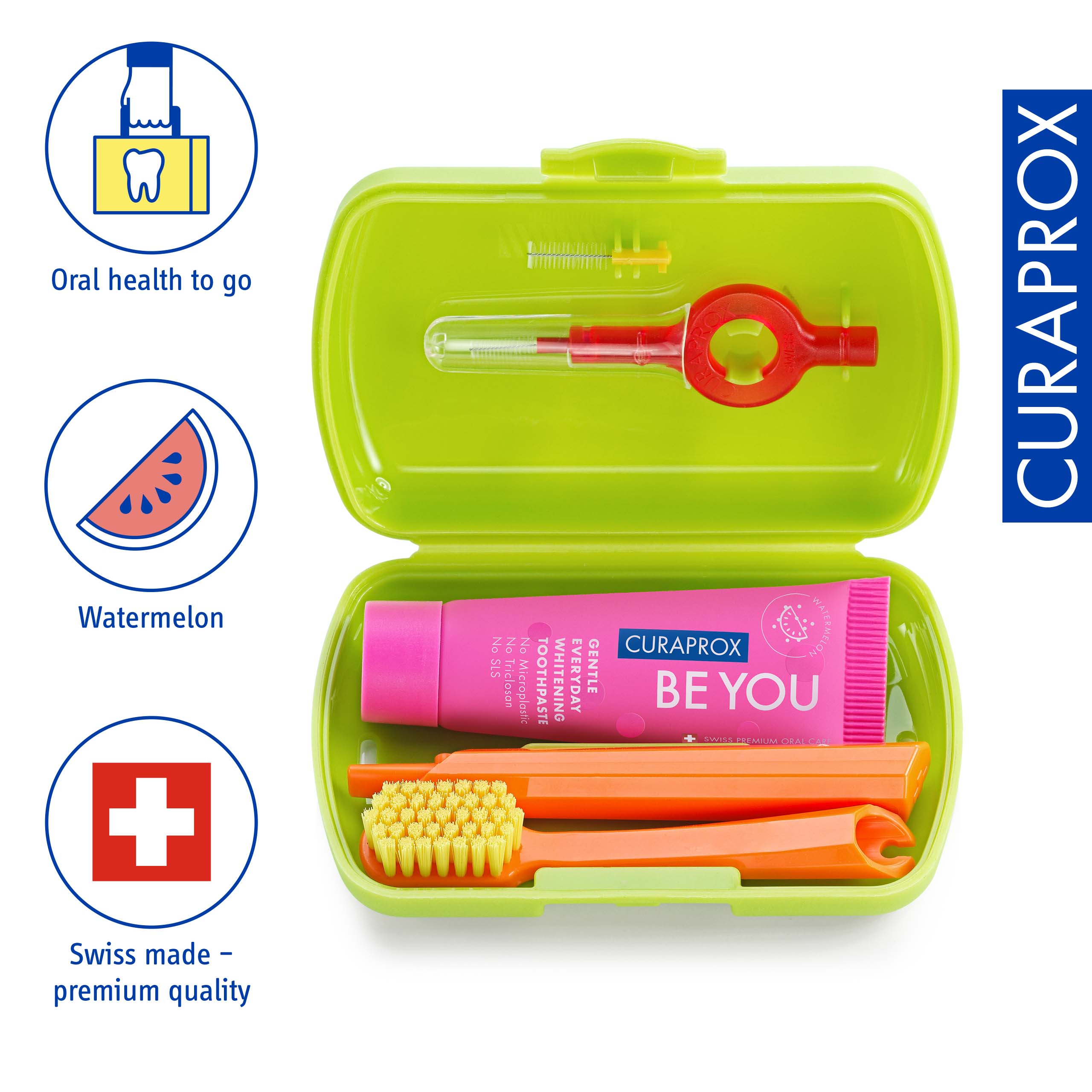 Curaprox Travel Set, Green – Clean on-the-go