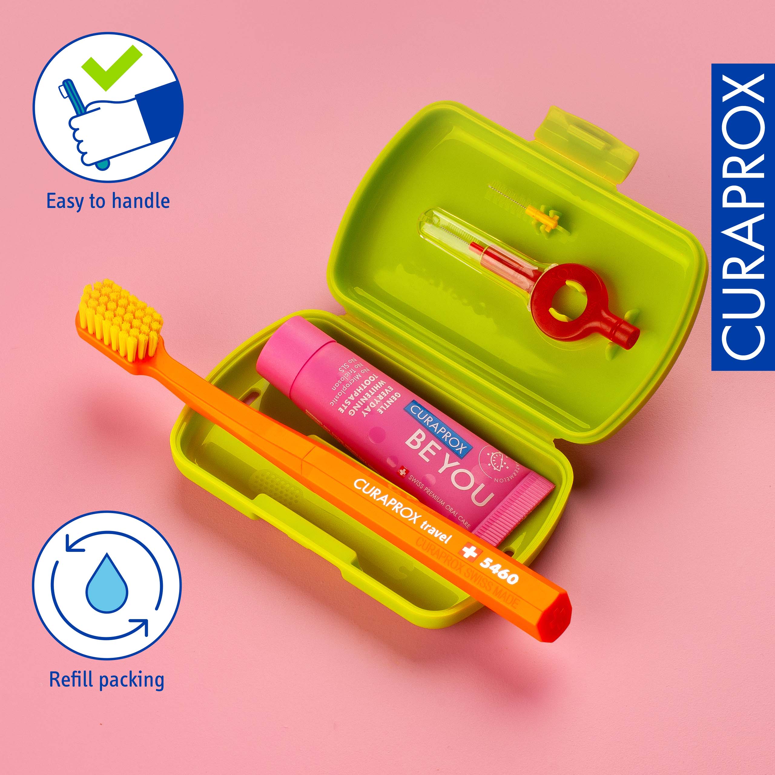 Curaprox Travel Set, Green – Clean on-the-go