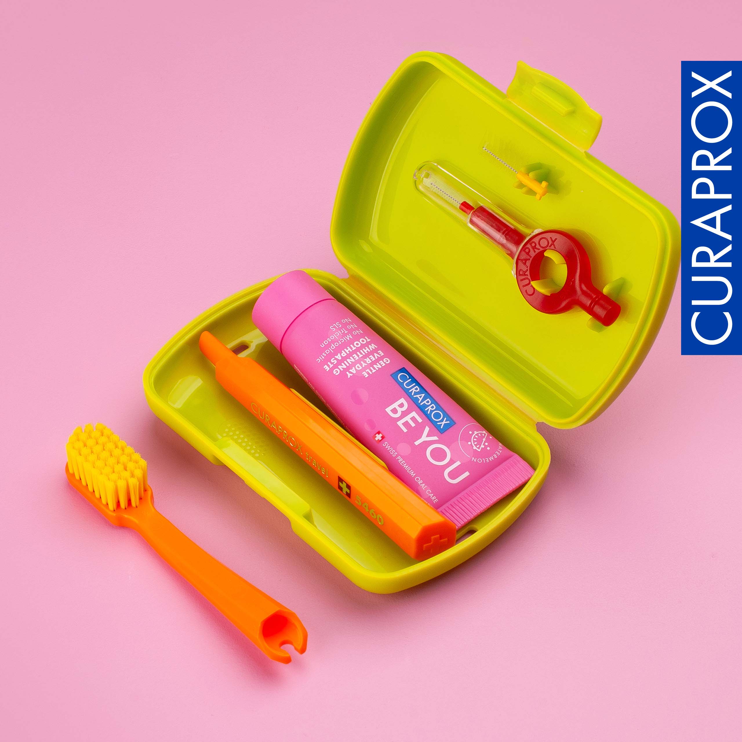 Travel Set spare brush head, Orange, 2 pcs