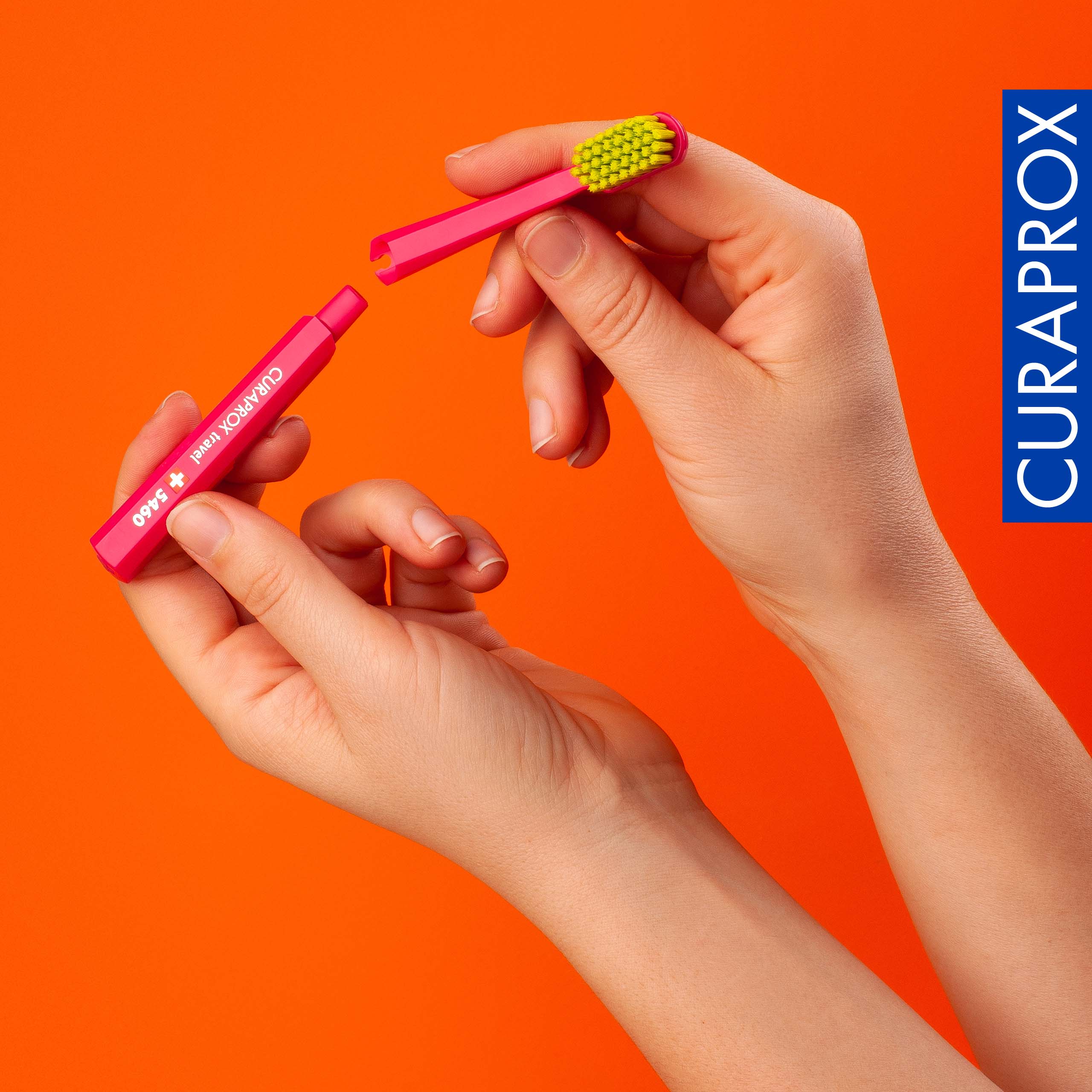 Travel Set spare brush head, Red, 2 pcs