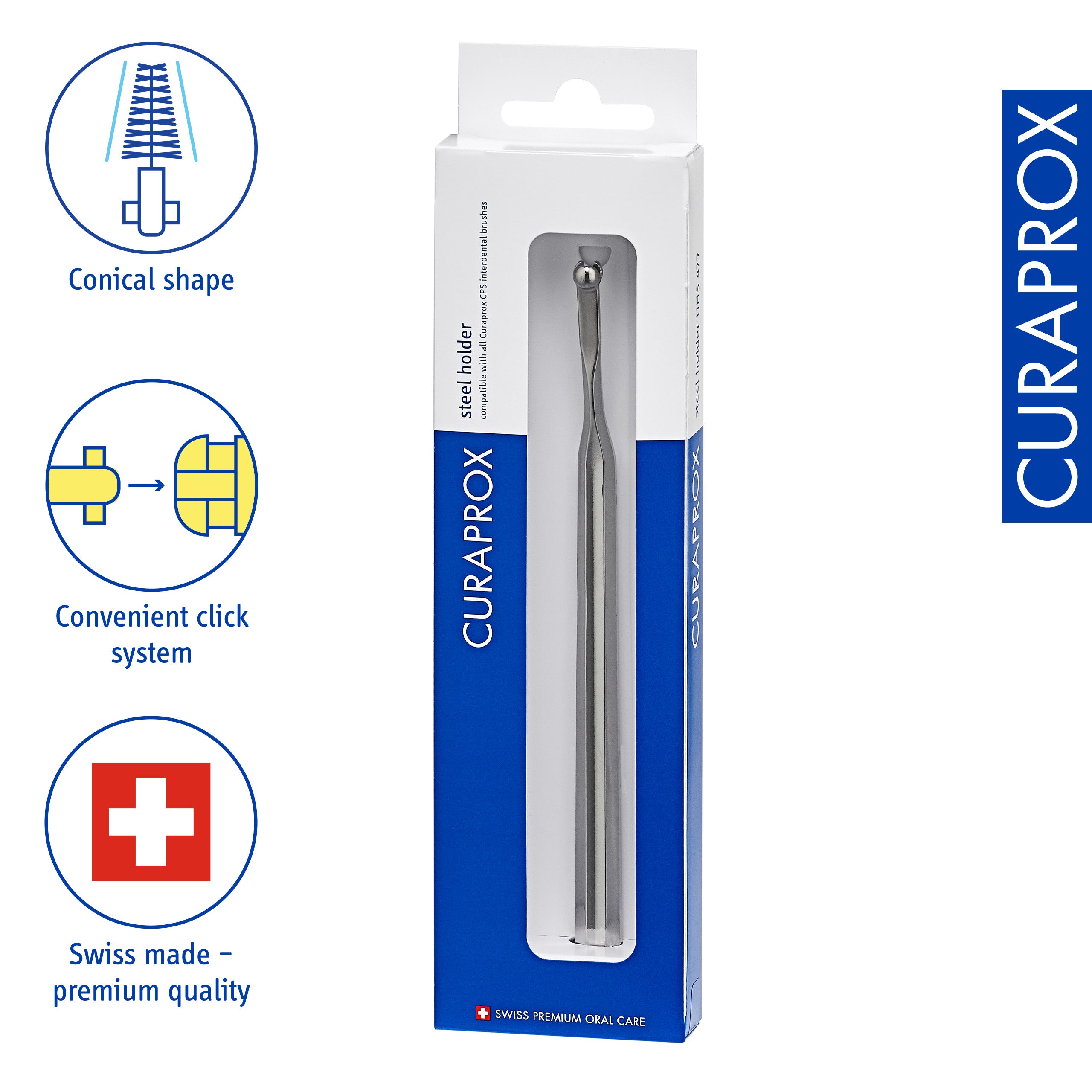 Curaprox Interdental UHS 477 Steel Holder, silver, 1pc