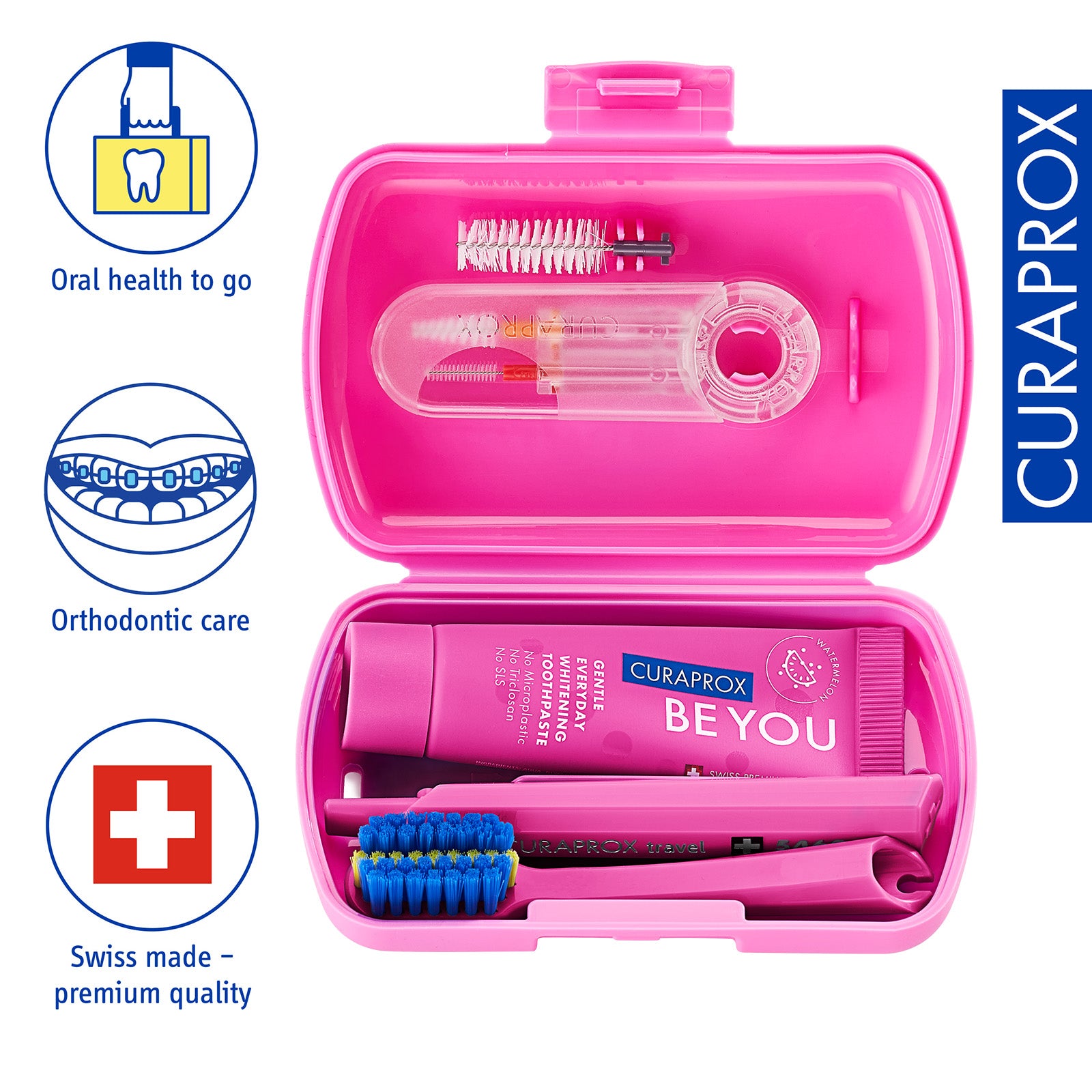 Curaprox Ortho Travel Set, Pink – Clean on-the-go