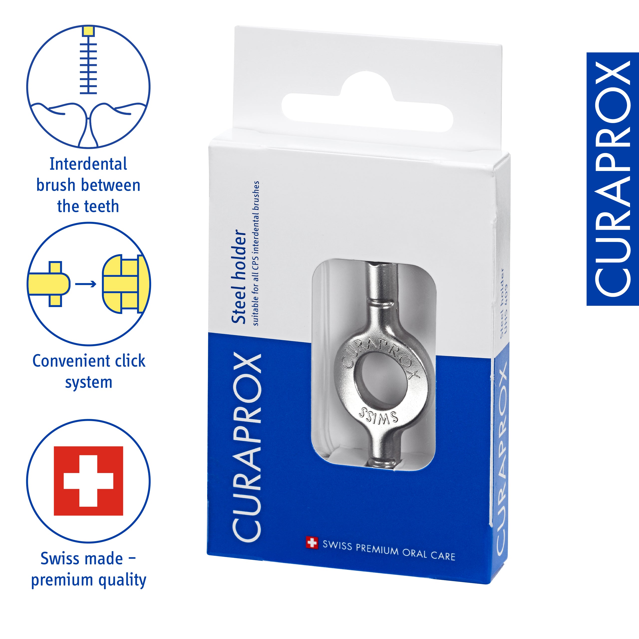 Curaprox Interdental UHS 409 Steel Holder, silver, 1pc