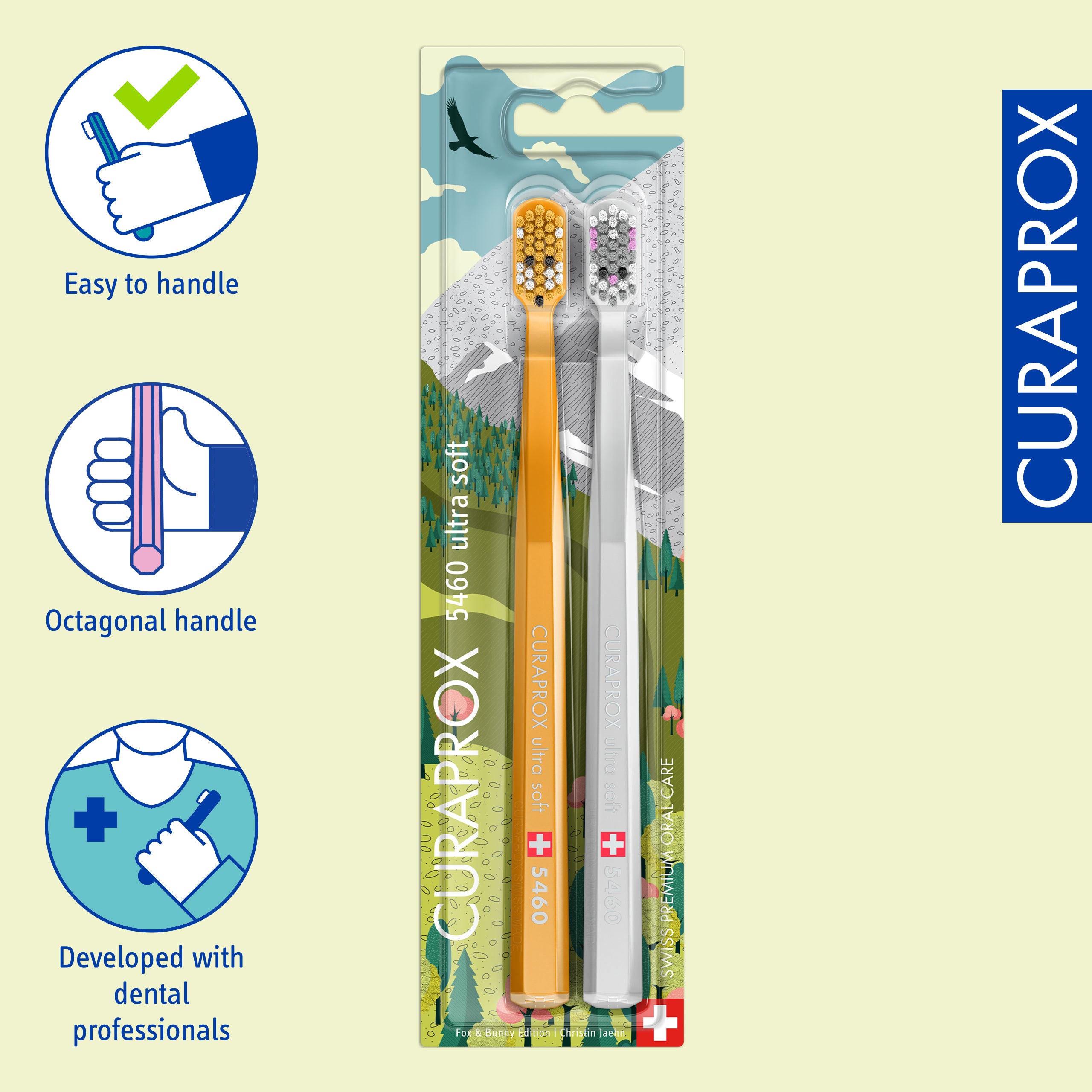 Curaprox CS 5460 Fox and Bunny Edition, 2 pcs