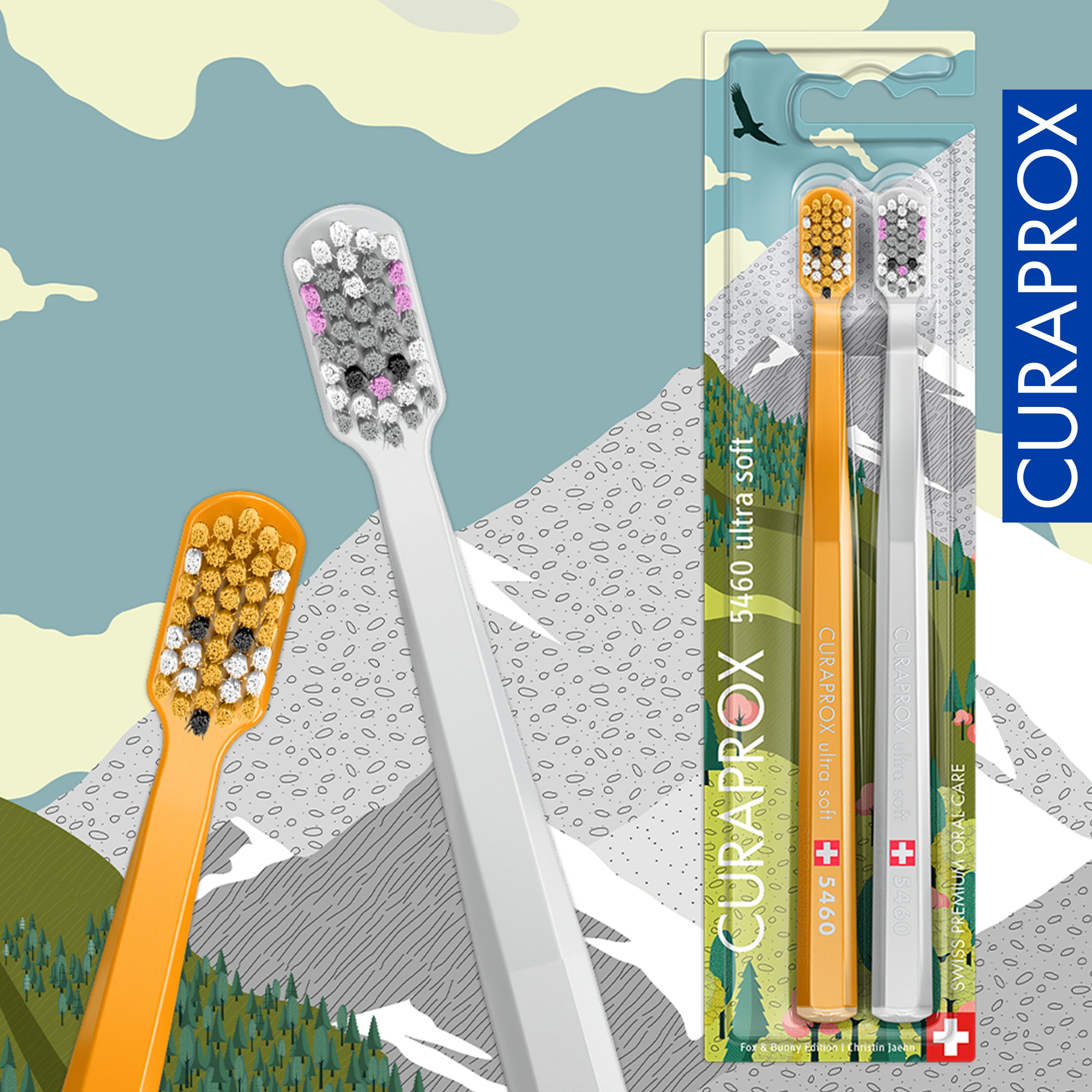 Curaprox CS 5460 Fox and Bunny Edition, 2 pcs