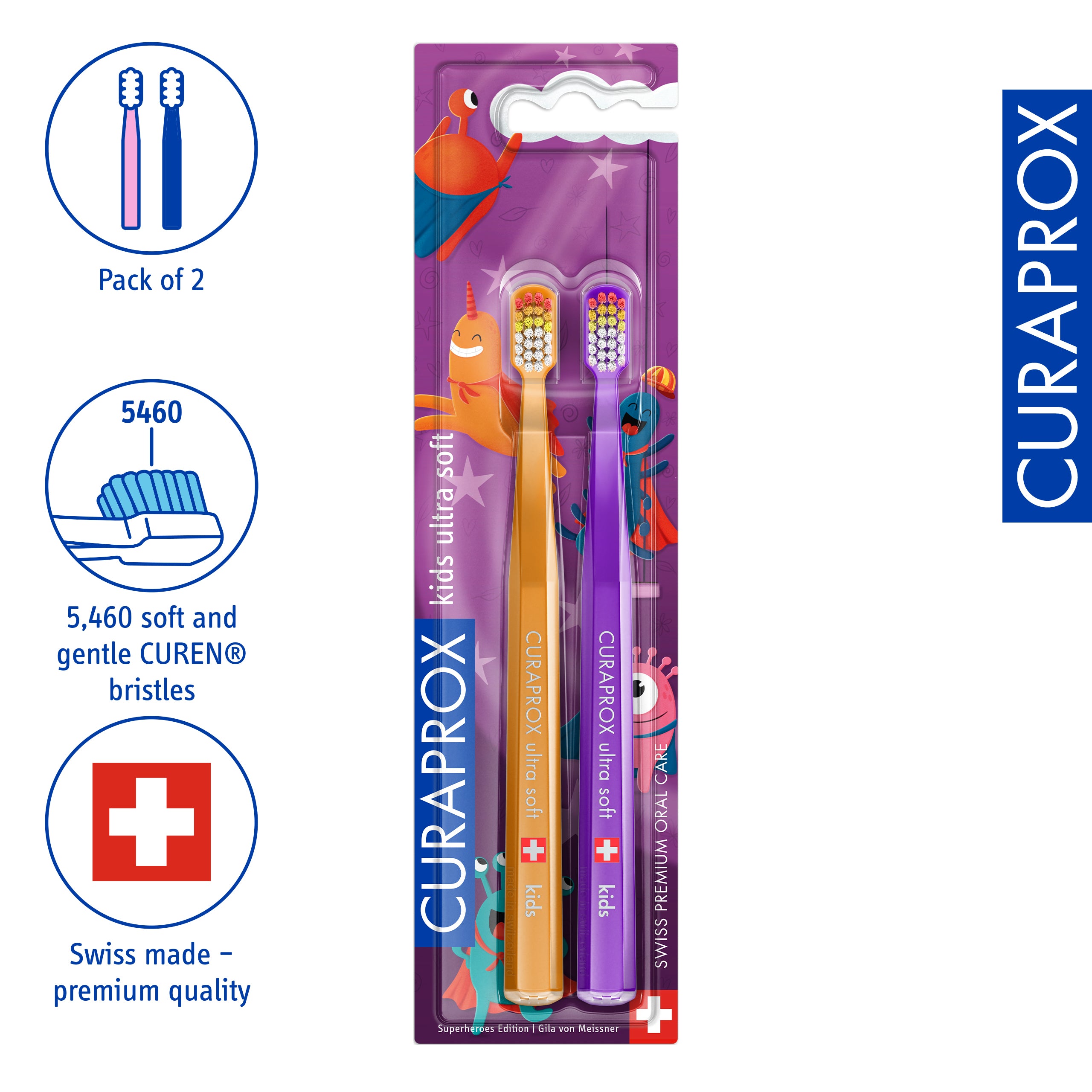Curaprox CS 5460 Kids Superheroes Edition, 2 pcs