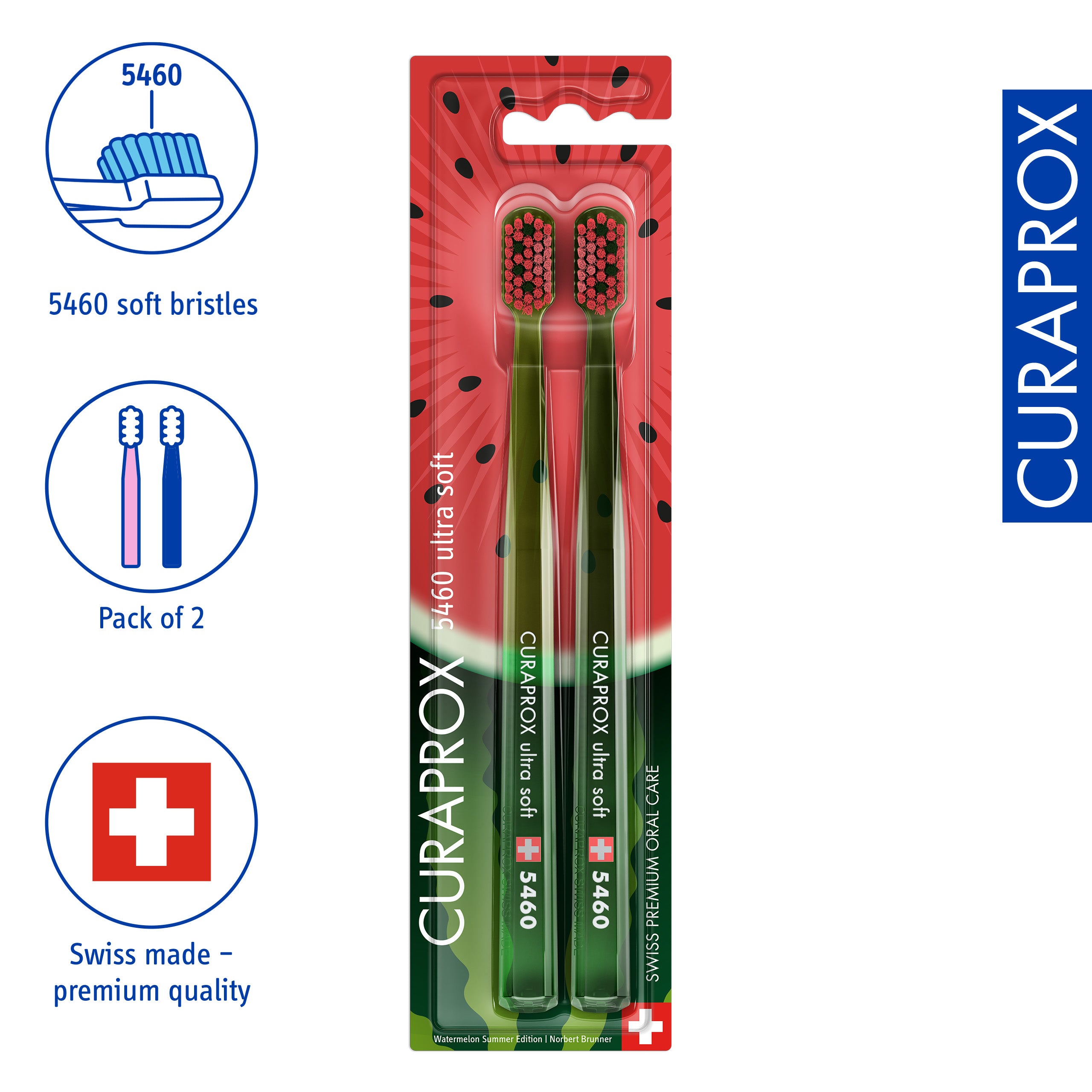 Curaprox CS 5460 Watermelon Summer Edition, 2 pcs