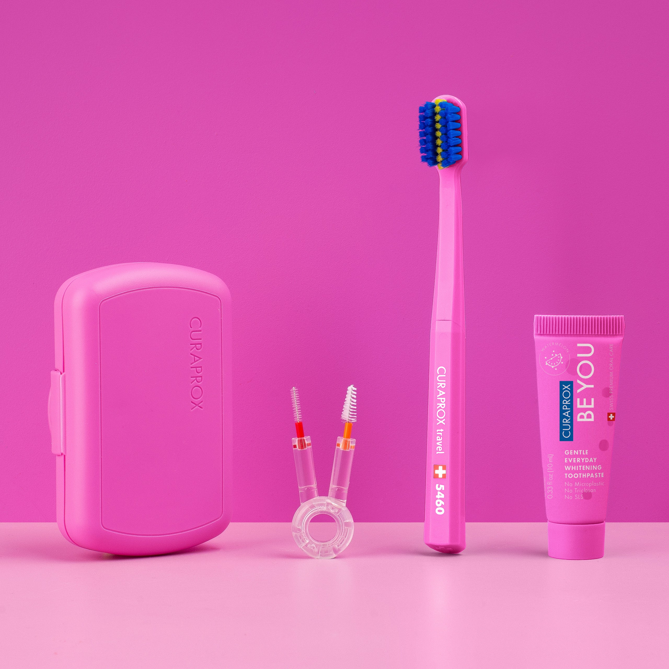 MAJORCRAFT CORKISH&AbuGarcia PROMAX　セット！ Curaprox Ortho Travel Set, Pink – Clean on-the-go