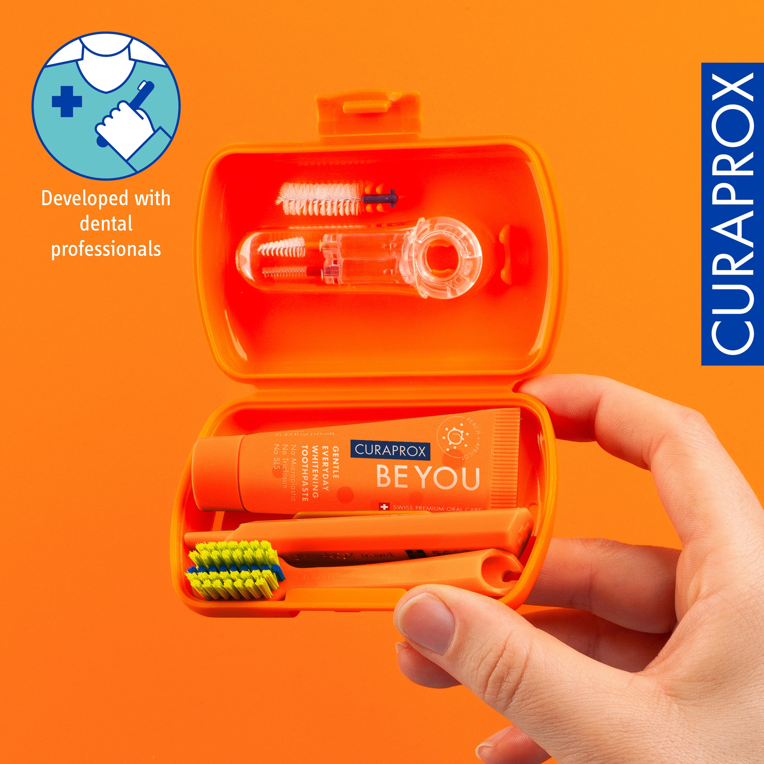 Curaprox Ortho Travel Set, Orange – Clean on-the-go